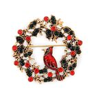 Roter Kristall, Neongrüner Kristall Brosche Std Gelb