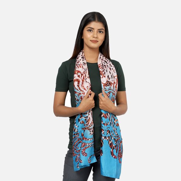 100 % nat&uuml;rlicher Seiden Schal, 165x50 cm, Aquarell image number 2