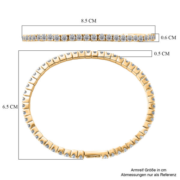 D'Joy Moissanit 18cm Armreif, Edelstahl und 925 Silber 750 Gelbgold Vermeil - 7,68 ct. image number 6