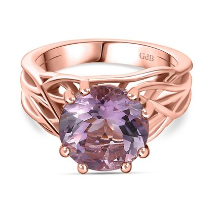 Rosa Amethyst Ring Messing (Gr&ouml;&szlig;e 19.00) ca. 3,55 ct
