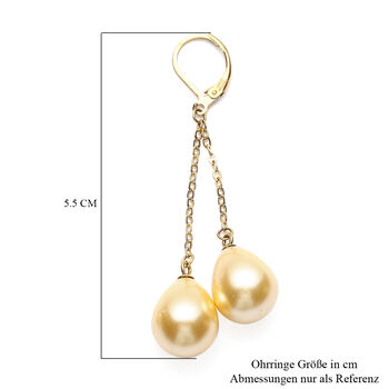 Goldene Muschelkernperlen-Ohrh&auml;nger in Silberton