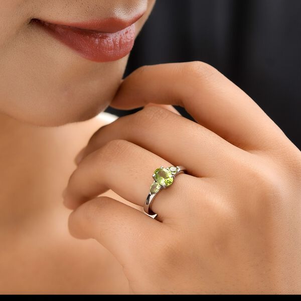 Nat&uuml;rlicher Peridot Ring, Edelstahl (Gr&ouml;&szlig;e 16.00) ca. 3,06 ct image number 3