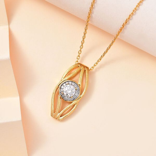 AA Moissanit Schmuckset 925 Silber 750 Gelbgold Vermeil ca. 0,59 ct. image number 2