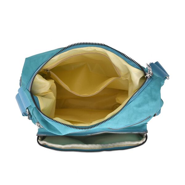 Umh&auml;ngetasche mit mehreren F&auml;chern, T&uuml;rkisblau image number 5