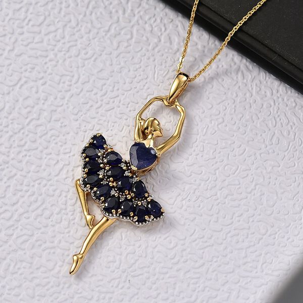 D'Joy AA Masoala Saphir und Zirkon Anhänger mit 50cm Kette - 4,28 ct. image number 2