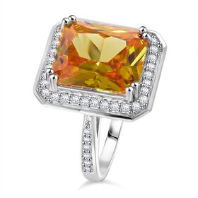 LUSTRO STELLA - Canary Diamond Zirkonia Ring, 925 Silber rhodiniert (Größe 17.00)