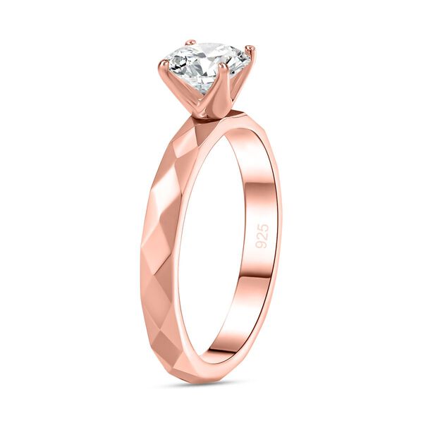 Moissanit Ring, 925 Silber mit Ros&eacute;gold Vermeil - 0,92 ct. image number 5