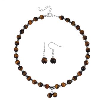 Gelbes Tigerauge Schmuckset  Legierung Antik-silber-Plattierung ca. 300.00 ct