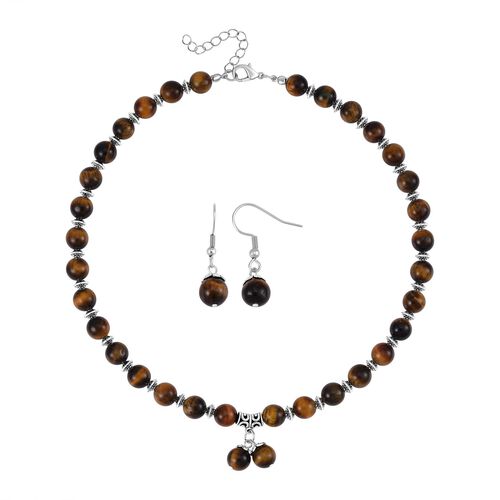 Gelbes Tigerauge Schmuckset  Legierung Antik-silber-Plattierung ca. 300.00 ct image number 0