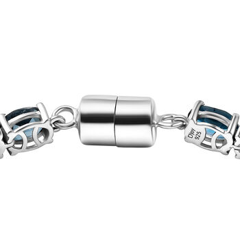 EXKLUSIVES ANGEBOT London Blau Topas Armband ca. 19 cm 925 Silber rhodiniert ca. 22.63 ct