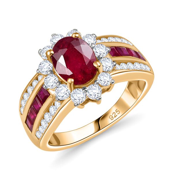 AA Afrikanischer Rubin und Zirkon Ring - 4,12 ct. image number 3