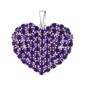 D’joy Afrikanischer Amethyst Anhänger 925 Silber rhodiniert ca. 11.13 ct
