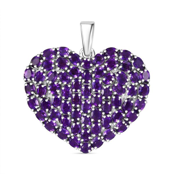 Afrikanischer Amethyst Anh&auml;nger 925 Silber rhodiniert ca. 11.13 ct