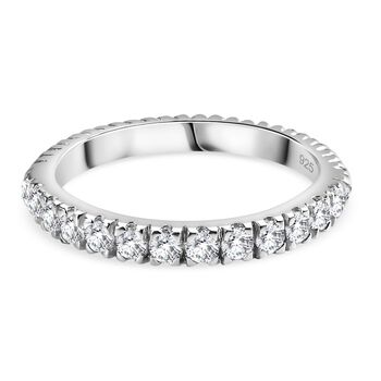 Moissanit Ring 925 Silber platiniert (Gr&ouml;&szlig;e 16.00) ca. 0,36 ct