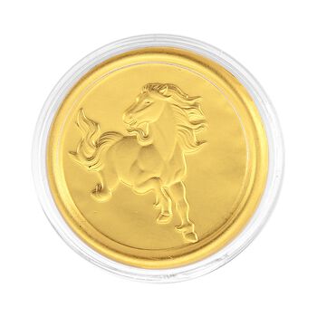 999er Goldm&uuml;nzefolie mit Pferdemotiv und Regenbogen-Designlinie, 100mg