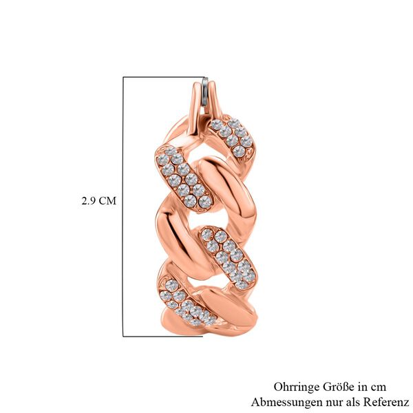 Wei&szlig;er Kristall Ohrringe Nickelfreies Messing, Rosefarben image number 6