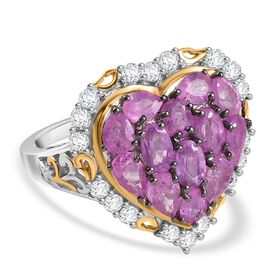 Ilakaka Rosa Saphir (Fissure gefüllt) Ring 925 Silber rhodiniert (Größe 17.00) ca. 4,97 ct