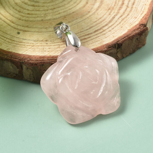 Rosenquarz-Anh&auml;nger, 925 Silber ca. 20,50 ct image number 2