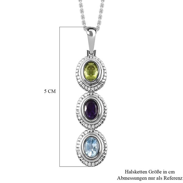 Multi-Edelstein-Anh&auml;nger mit 50cm Kette - 2.25 ct image number 6