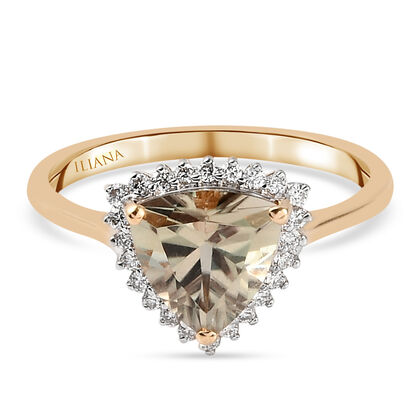 ILIANA AAA Turkizit und Diamant-Ring, 750 Gelbgold (Größe 17.00) ca. 2,06 ct
