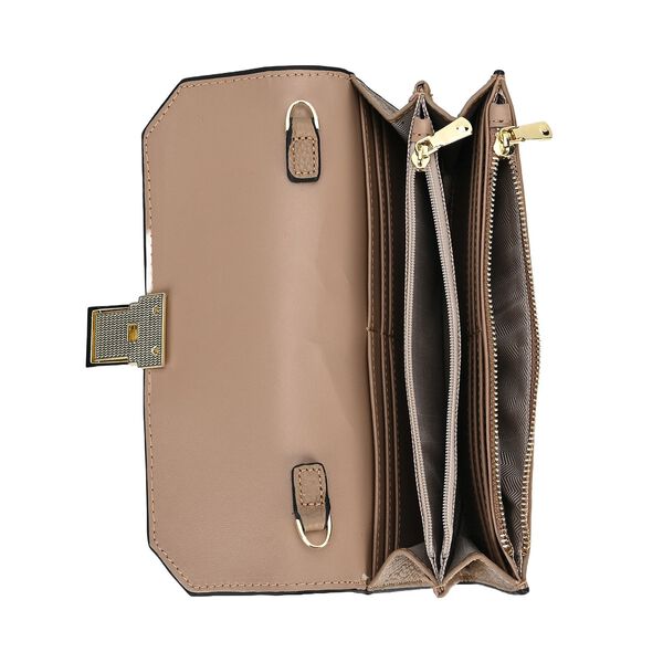 100% Echtleder Clutch mit RFID Schutz, Beige image number 5