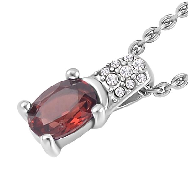 3er Set Roter Granat Anhänger mit Kette und Ring, Edelstahl, ca. 0.60 ct image number 7