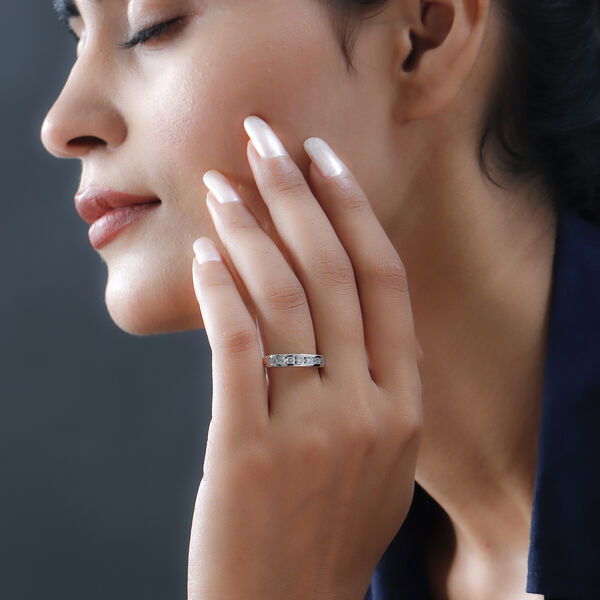 Moissanit-Ring, 925 Silber platiniert - 0,75 ct image number 3