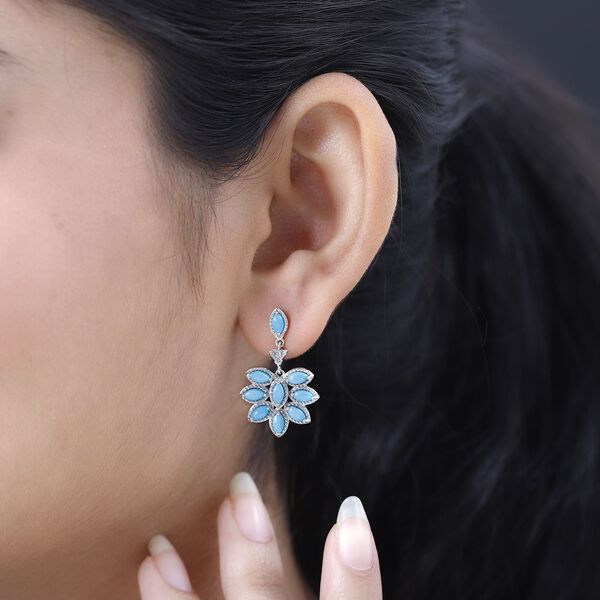 Amerikanische, nat&uuml;rliche Sleeping Beauty un Zirkon-Ohrringe - 3,06 ct. image number 3