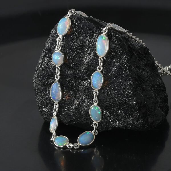 Nat&uuml;rliche, &auml;thiopische Welo Opal-Halskette, 45 cm - 3,34 ct. image number 3