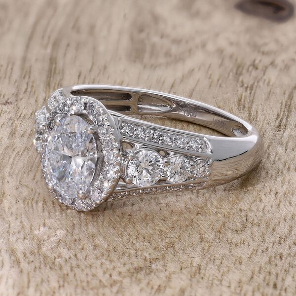 LUXURIANT SGL zertifizierter VS-GH Labor Diamant Ring in 950 Platin - 2 ct. image number 2