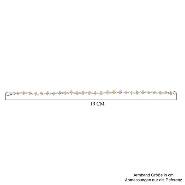 Nat&uuml;rlicher, &auml;thiopischer Welo Opal Armband ca. 19 cm 925 Silber ca. 2,40 ct. image number 4