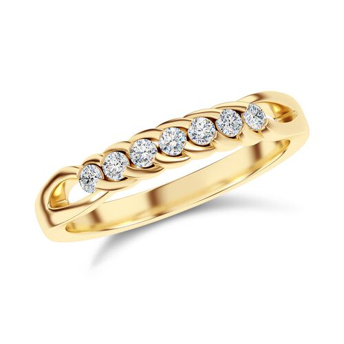 Lab Grown Diamant SI Ring 925 Silber Gelbgold Vermeil (Größe 17.00) ca. 0,33 ct image number 3