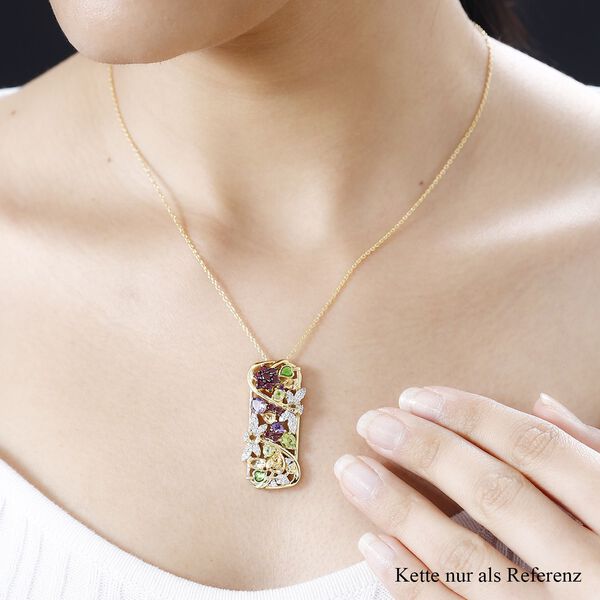 GP Italian Garden Kollektion - Multi-Edelstein und Kanchanaburi blauer Saphir-Anh&auml;nger - 3,42 ct. image number 3