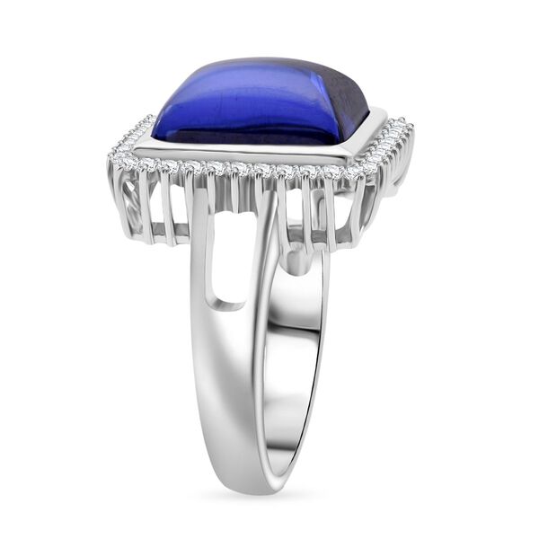 Lustro Stella Blauer Zirkonia, Wei&szlig;er Zirkonia Ring 925 Silber rhodiniert (Gr&ouml;&szlig;e 19.00) image number 4