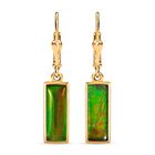 Kanadische Ammolit-Ohrringe, 925 Silber Gelbgold Vermeil, ca. 4,64 ct