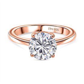 D’Joy Moissanit Ring, 925 Silber 750 Roségold Vermeil - 1,80 ct.
