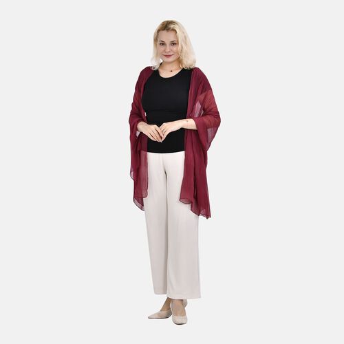 LA MAREY – 100% Maulbeeren-Seidenschal, Chiffon, 110x200cm, rot image number 0