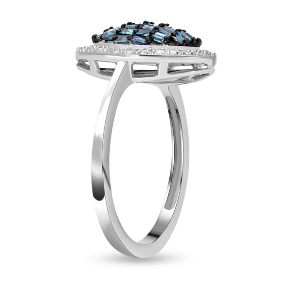 Blauer Diamant Ring, 925 Silber platiniert, ca. 0.50 ct image number 4