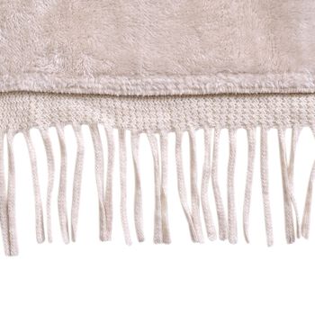 Winter- und Herbst-Poncho aus Kunstfell, Beige