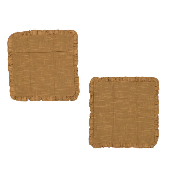 2er-Set unifarbener Kissenbezug mit R&uuml;schen, Gr&ouml;&szlig;e 50,8x50,8 cm, Hellbraun image number 3
