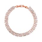 Weißer Zirkonia Armband, ca. 18 cm, Messing, ca. 6.00 ct