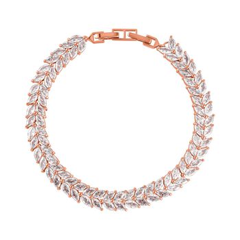 Wei&szlig;er Zirkonia Armband, ca. 18 cm, Messing, ca. 6.00 ct