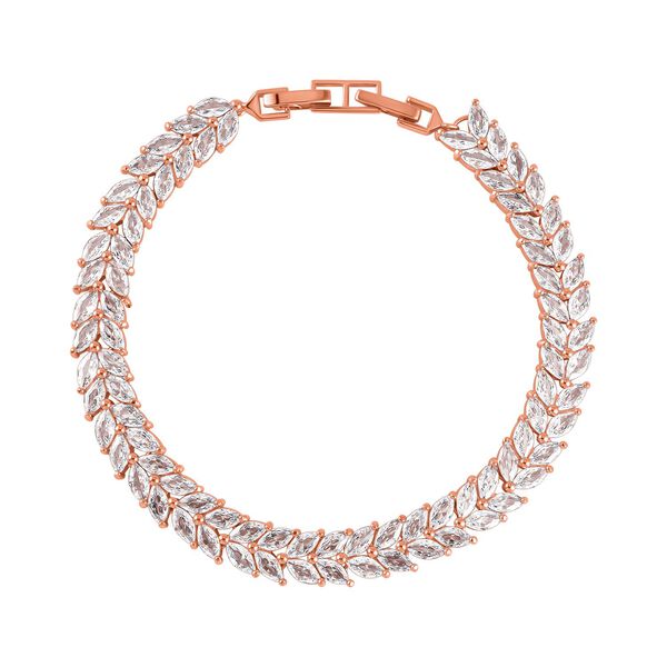 Weißer Zirkonia Armband, ca. 18 cm, Messing, ca. 6.00 ct image number 0