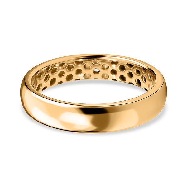 Solitär Bandring in Silber mit Gelbgold Vermeil image number 5