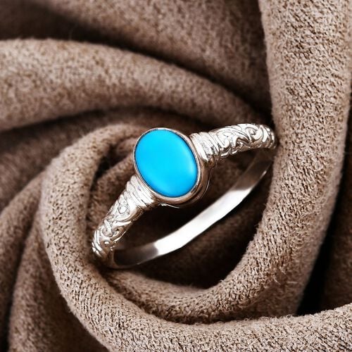 Royal Bali - Sleeping Beauty Türkis Ring 925 Silber (Größe 17.00) ca. 0.82 ct image number 1