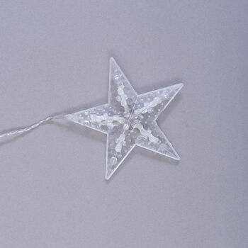 126 LED Vorhang warmwei&szlig;e Lichterkette - Schneeflocken, 3xAA (nicht inkl.), Gr&ouml;&szlig;e 350x85 cm