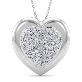 LUXURIANT SGL zertifizierter SI-GH Labor Diamant Herz-Anh&auml;nger mit 50cm Kette - 1 ct.
