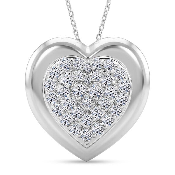 LUXURIANT SGL zertifizierter SI-GH Labor Diamant Herz-Anh&auml;nger mit 50cm Kette - 1 ct.