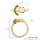 Natürlicher Äthiopischer Opal und Natürlicher Chromdiopsid Ring 925 Silber vergoldet image number 6