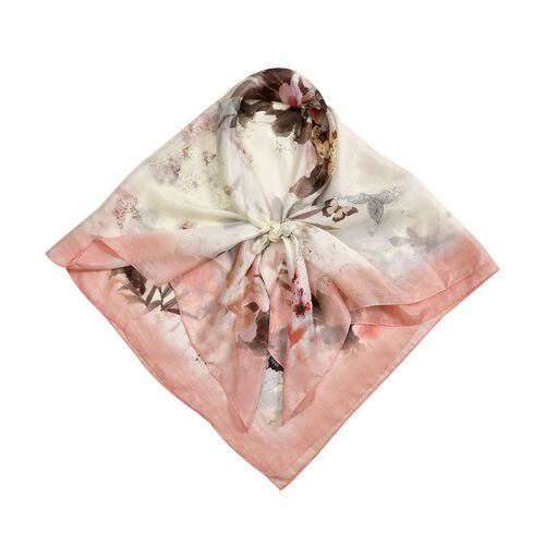 LA MAREY 100% Maulbeerseide Foulard, Rosa image number 0